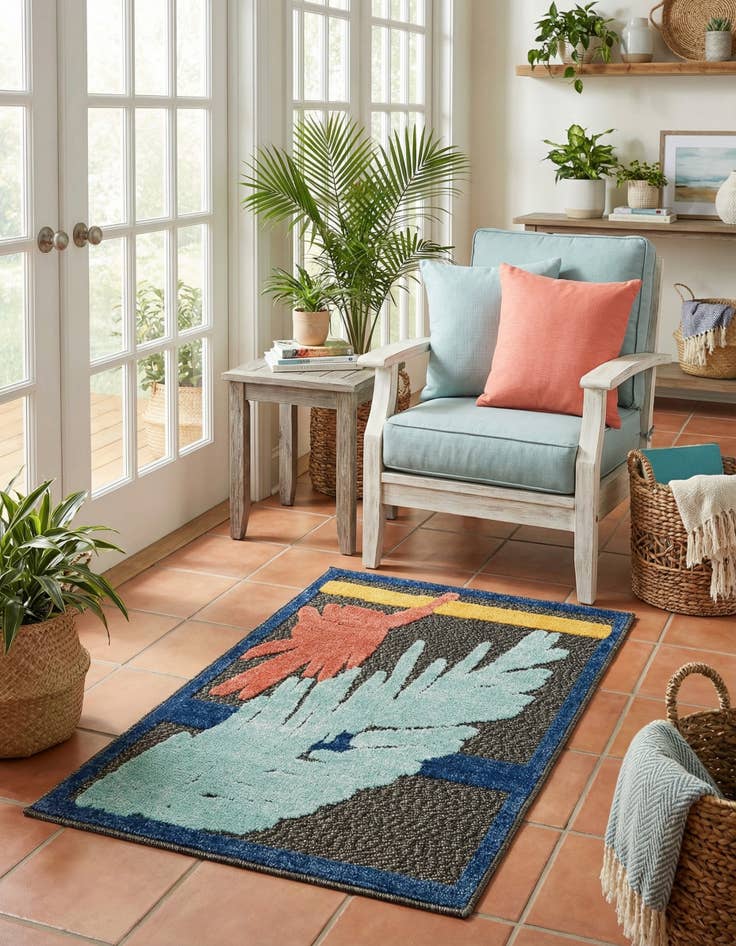 Detail image of 2' x 3'  Washable Belize Indoor / Outdoor Rug