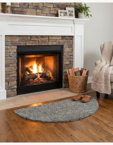 2' 7 x 4' Solid Shag Hearth Rug