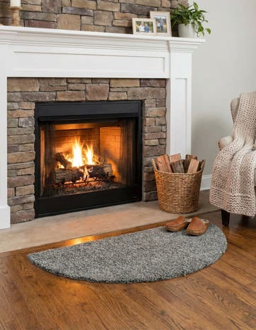 2' 7 x 4' Solid Shag Hearth Rug