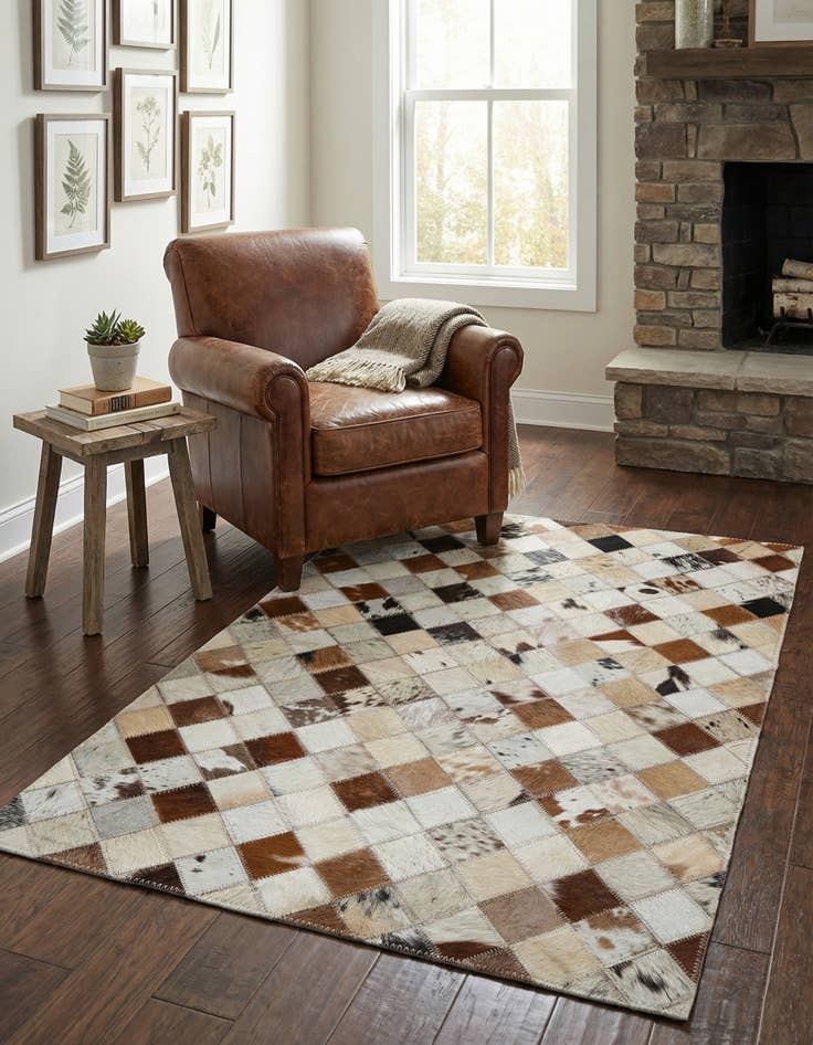 Detail image of  2' x 3' Cowhide Leather Rug