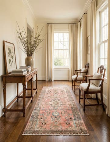 3' 7 x 8' 2 Hand Knotted Ultra Vintage Persian Wool Runner Rug