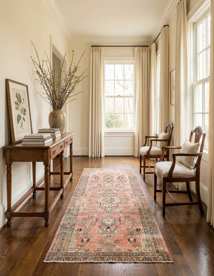 Detail image of 3' 7 x 8' 2  Hand Knotted Ultra Vintage Persian Wool Runner Rug