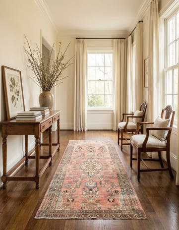 3' 7 x 8' 2 Hand Knotted Ultra Vintage Persian Wool Runner Rug