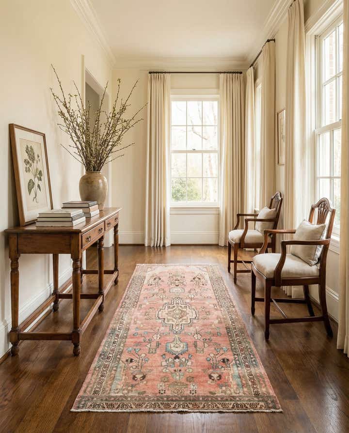 3' 7 x 8' 2 Hand Knotted Ultra Vintage Persian Wool Runner Rug