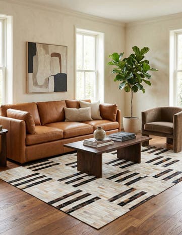5' x 7' 11 Cowhide Stocks Rug