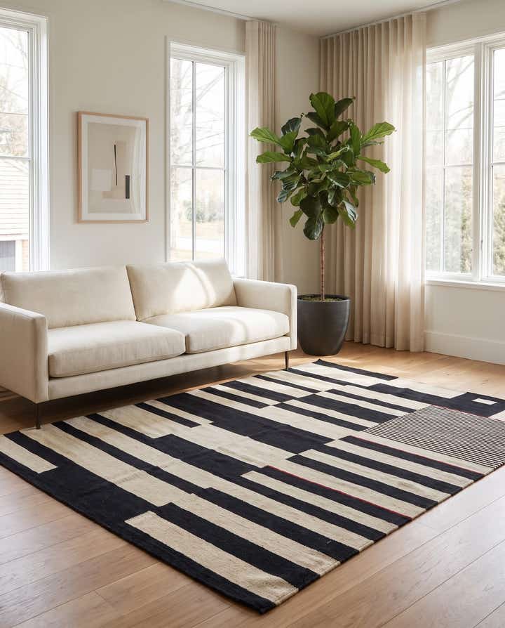 5' 8 x 7' 9 Hand Woven Kilim Modern Wool Rug
