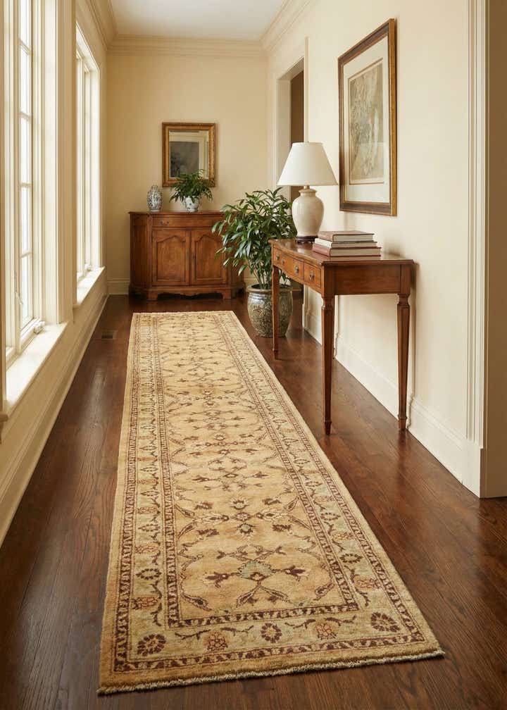2' 9 x 17' Hand Knotted Peshawar Ziegler Runner Rug