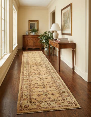 2' 9 x 17' Hand Knotted Peshawar Ziegler Runner Rug