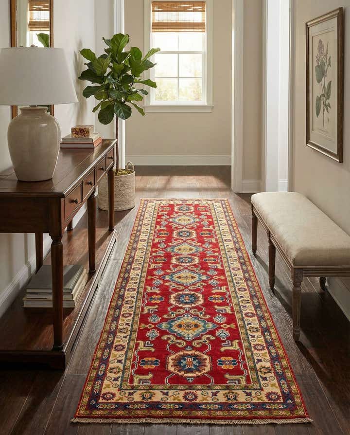 2' 9 x 9' 9 Hand Knotted Kazak Runner Rug