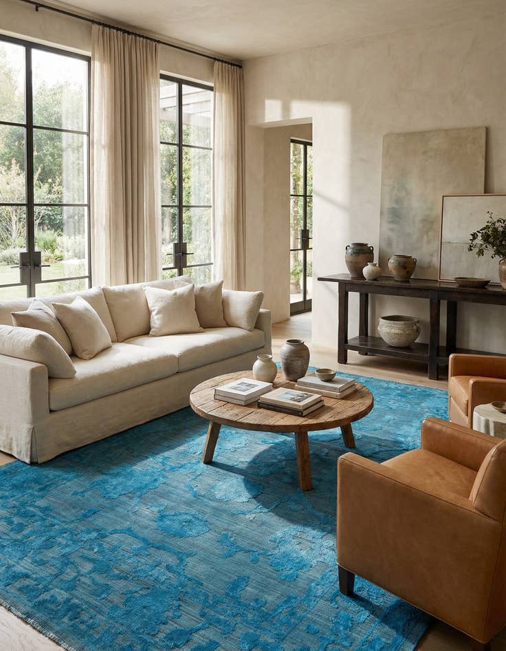 Detail image of 8' 10 x 12' 3 Hand Knotted Oushak Wool Rug