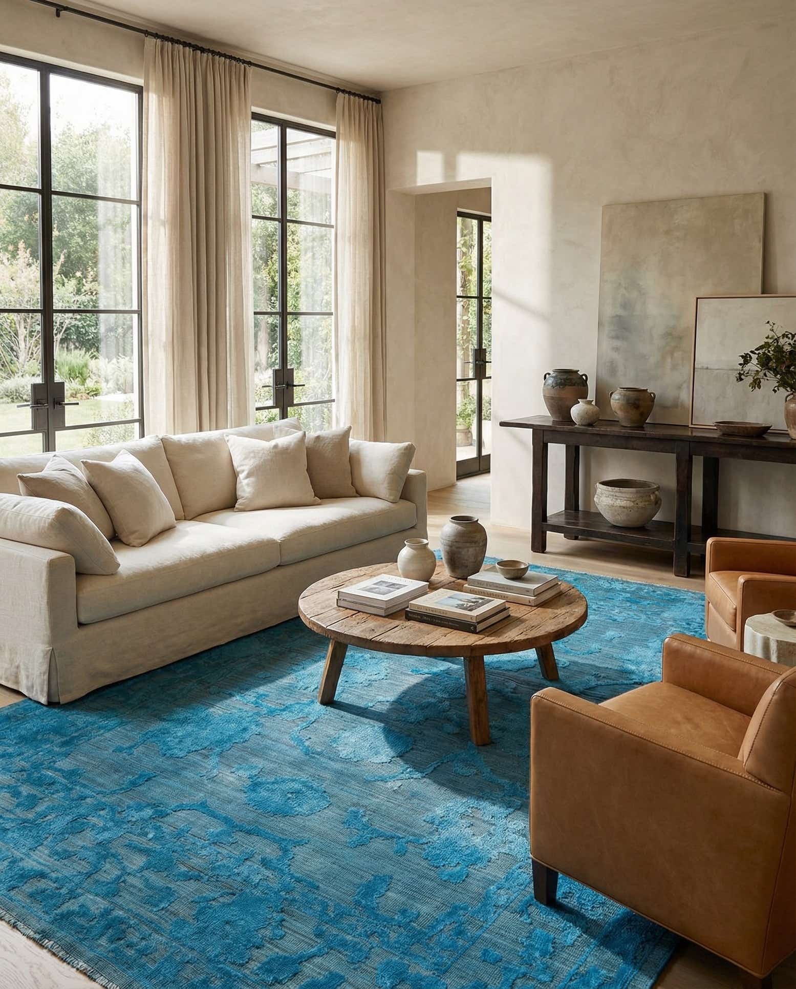 8' 10 x 12' 3 Hand Knotted Oushak Wool Rug