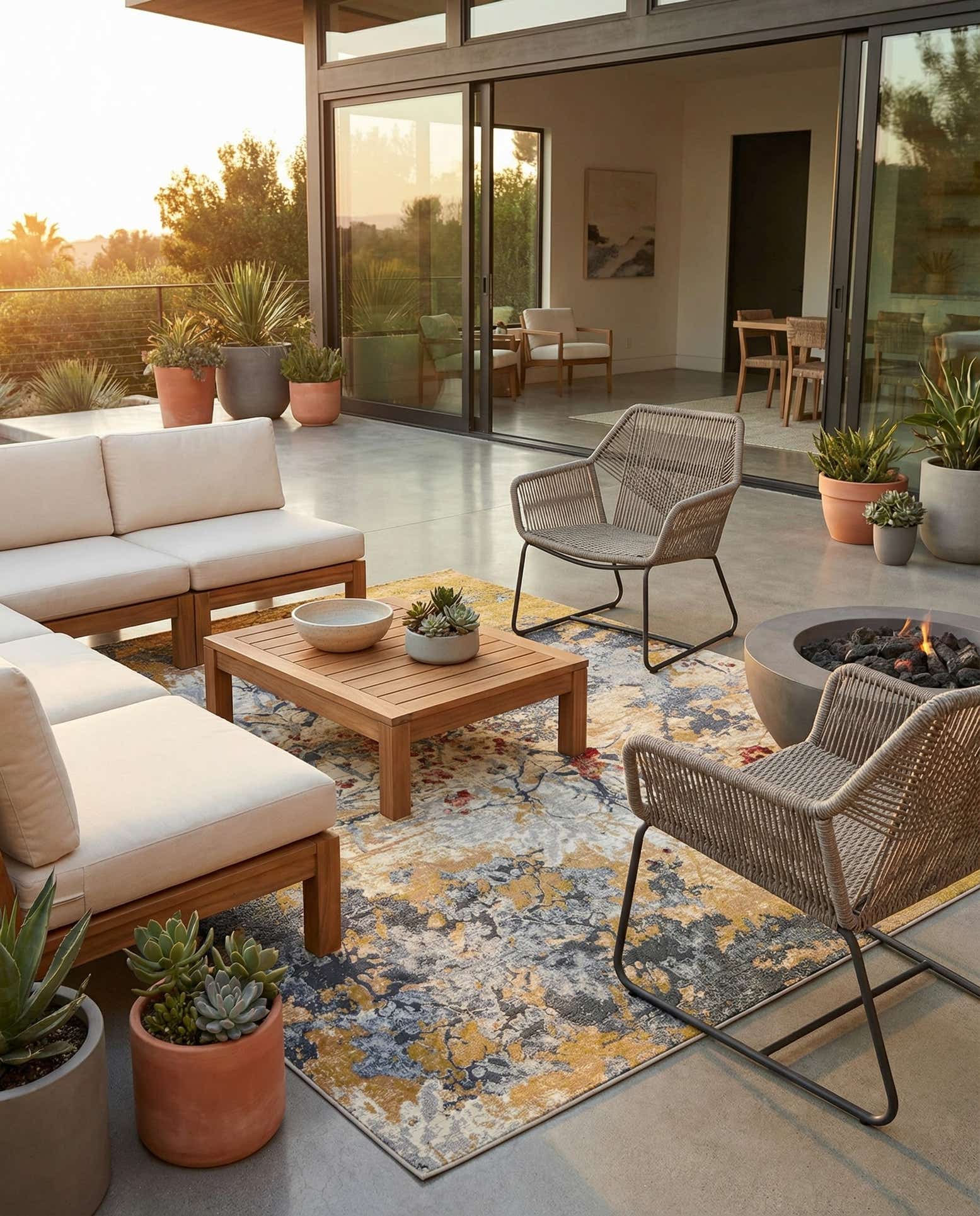 7' 10 x 10' Easy-Clean Modern Indoor / Outdoor Rug