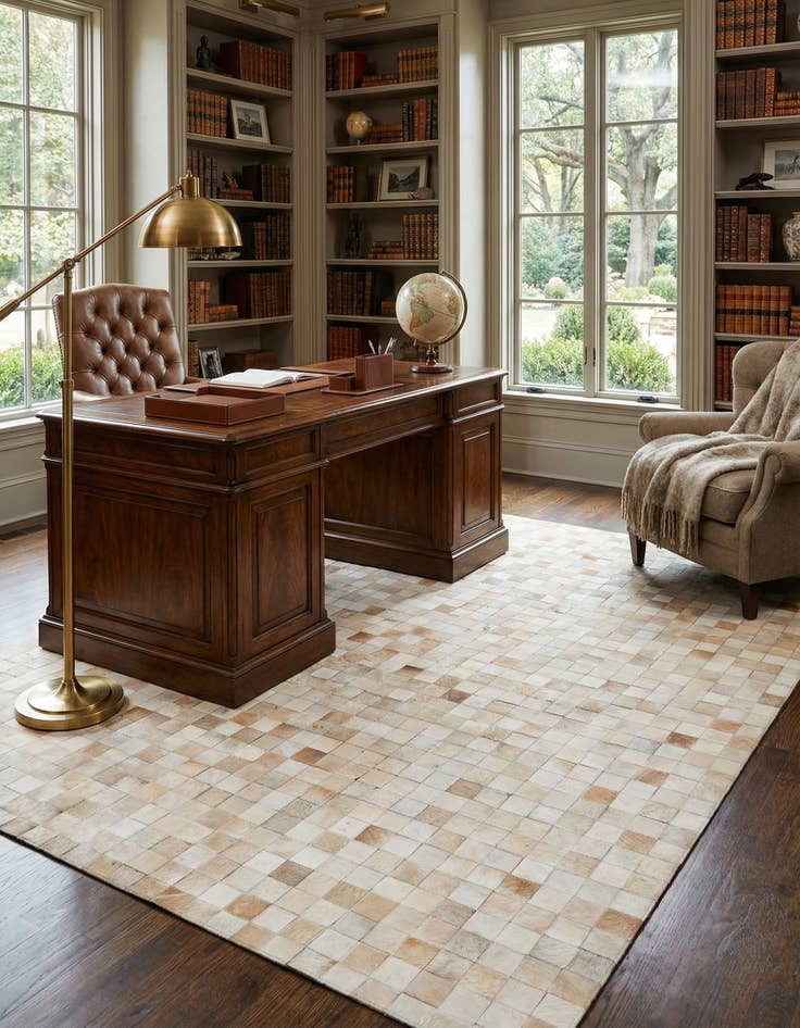 Detail image of  8' x 9' 11 Cowhide Stocks Rug