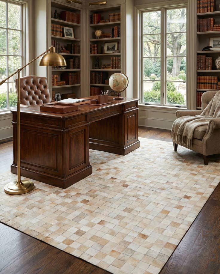 Detail image of 8' x 9' 11 Cowhide Stocks Rug