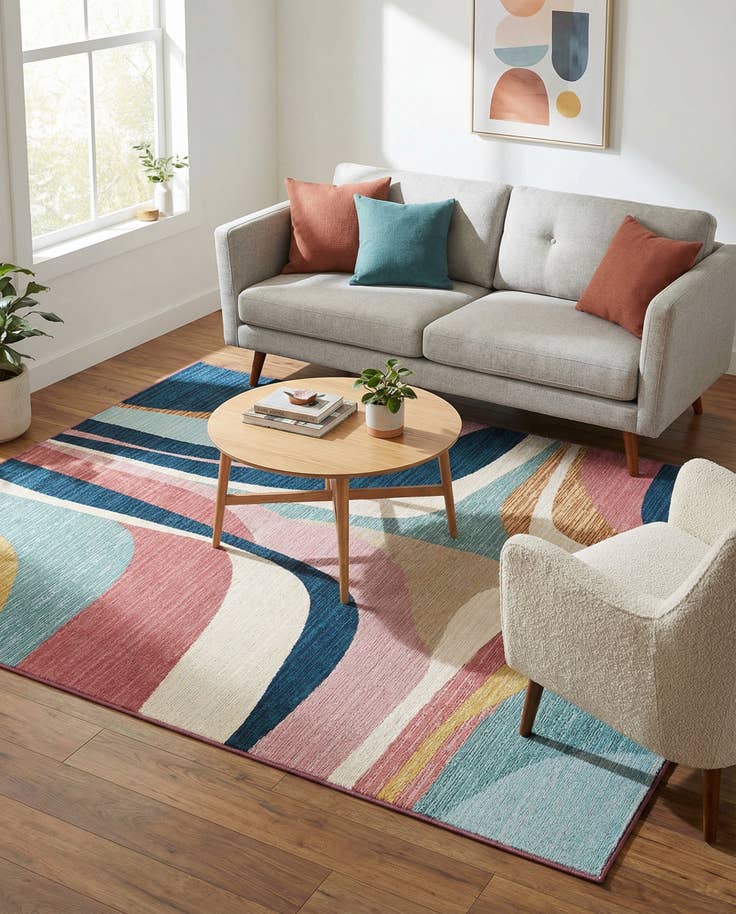 Detail image of 5' x 7' Easy-Clean Modern Indoor / Outdoor Rug