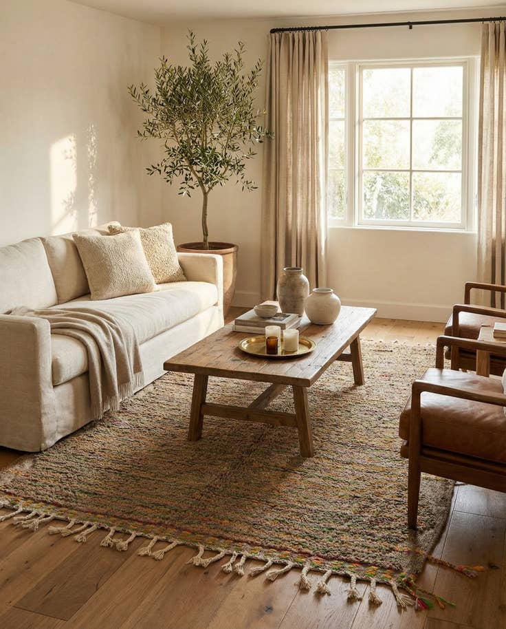 Detail image of 4' 4 x 6' 2 Hand Knotted Moroccan Wool Rug