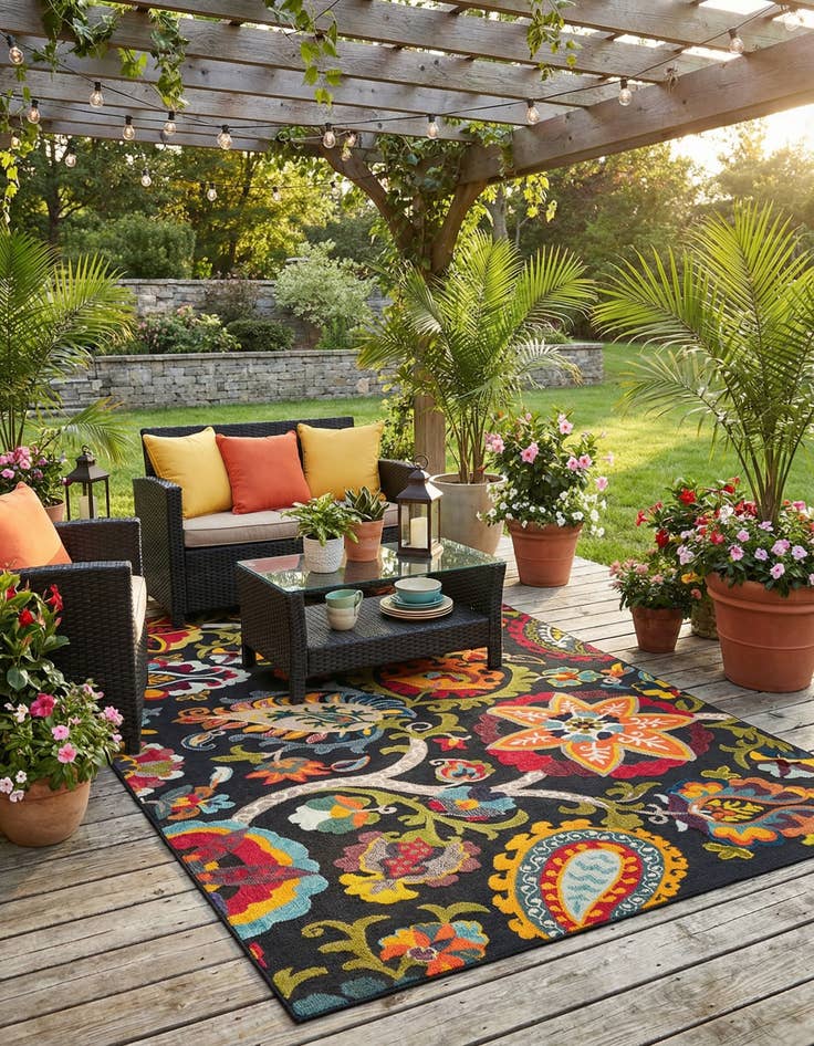 Detail image of 9' x 12' Easy-Clean Casablanca Indoor / Outdoor Rug