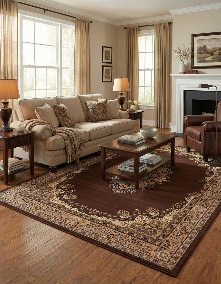 Detail image of 10' x 13' Mashad Design Rug