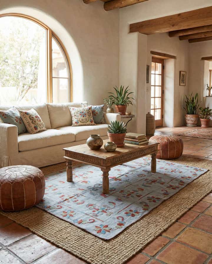 155cm x 200cm Handgewebt Kilim Suzani Wolle Teppich