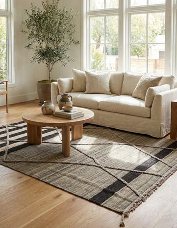4' 3 x 6' Hand Woven Kilim Modern Wool Rug