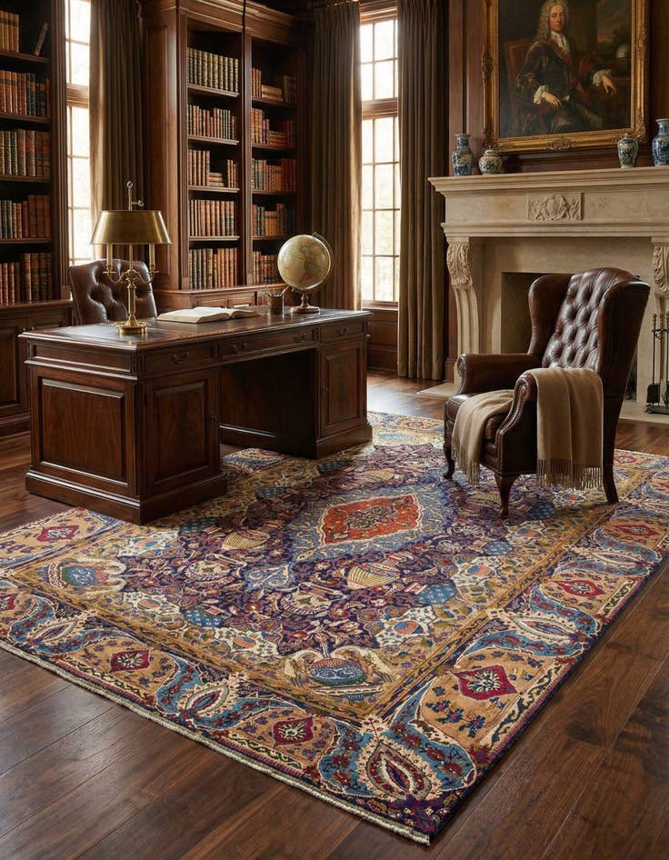 Detail image of 10' x 13' 1 Hand Knotted Kashmar Persian Rug