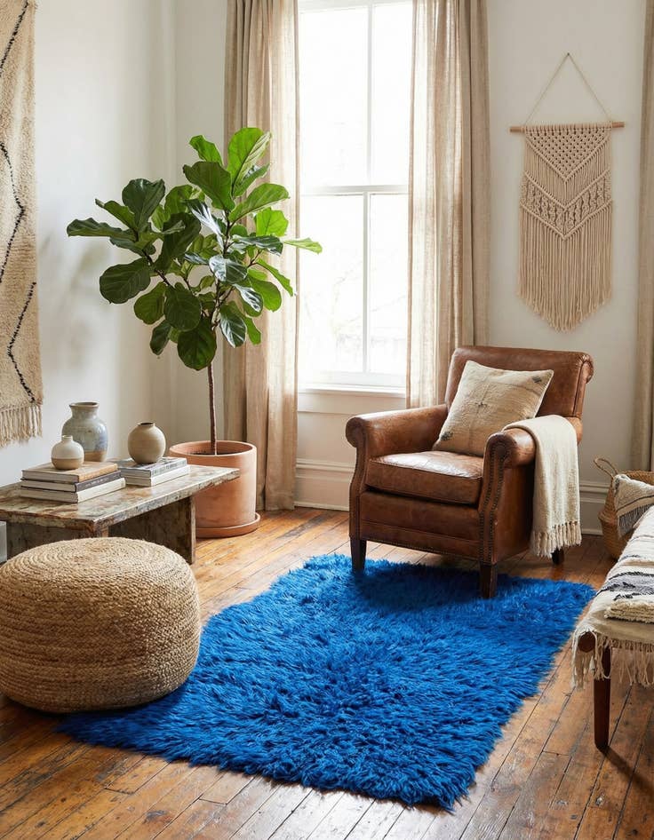 Detail image of  2' 4 x 4' 7  Hand Knotted Moroccan Wool Runner Rug