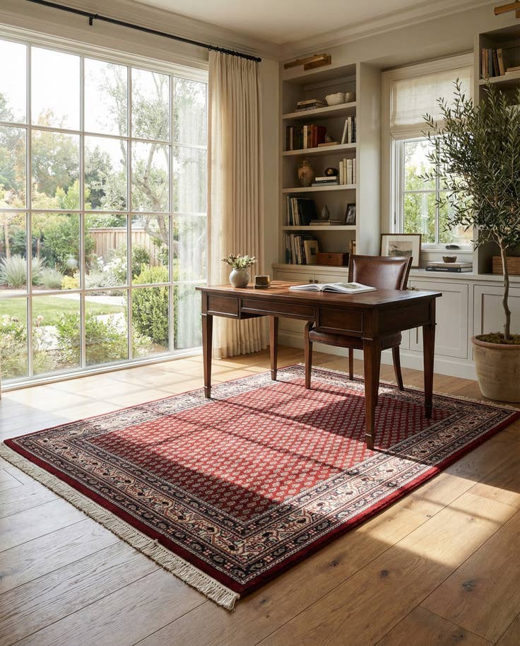 Detail image of 3' 11 x 5' 10 Hand Knotted Mir Wool Rug