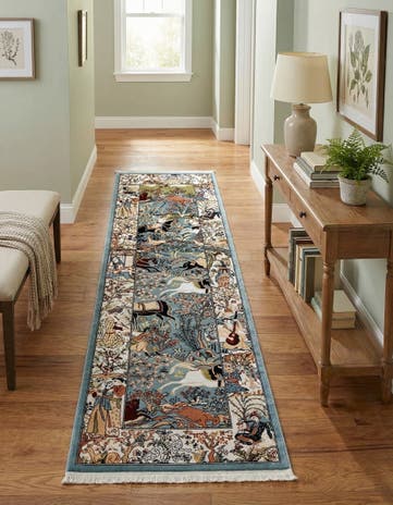 Blue Nain Design Runner Rug