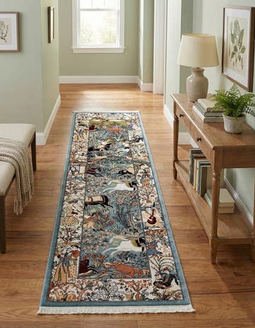 Blue Nain Design Runner Rug
