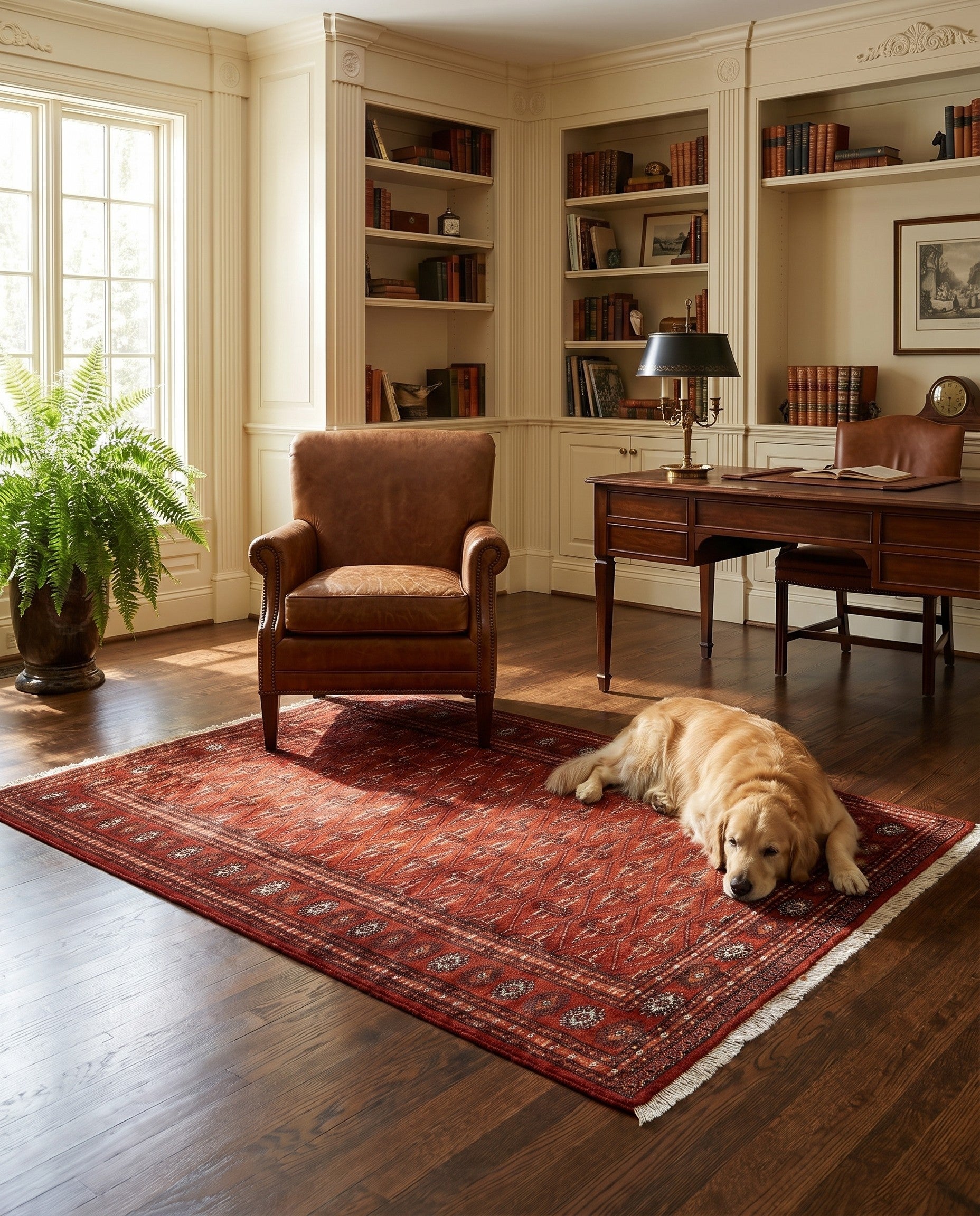 4' 1 x 6' 2 Hand Knotted Bokhara Oriental Wool Rug