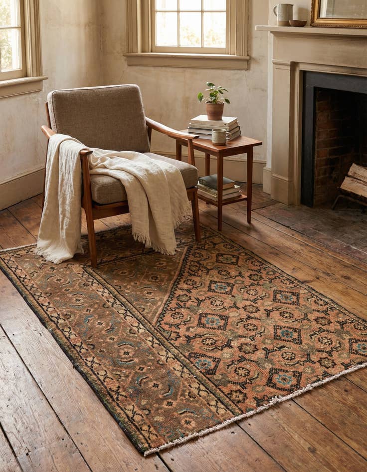 Detail image of 3' 3 x 4' 8  Hand Knotted Ultra Vintage Persian Wool Rug