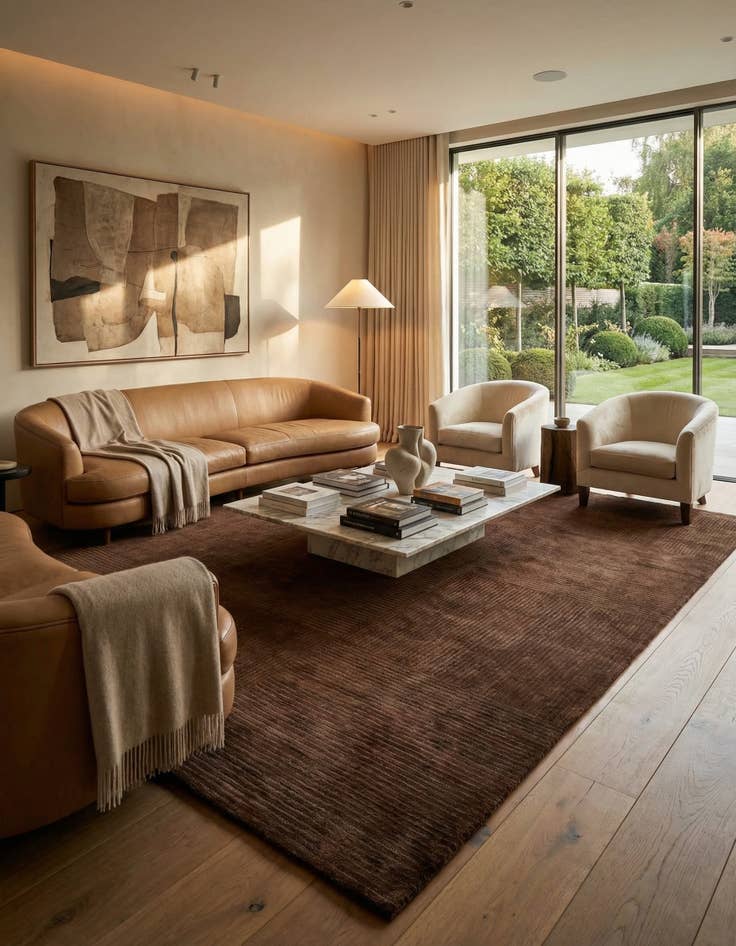 Detail image of 8' 1 x 9' 8 Modern Manshu Wool Rug