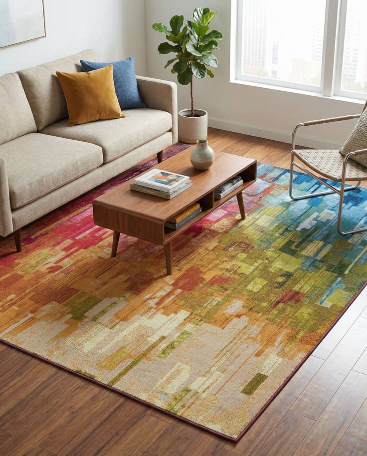 Detail image of 5' x 7' Easy-Clean Modern Indoor / Outdoor Rug