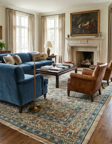 9' 6 x 13' Hand Knotted Mahal Persian Wool Rug