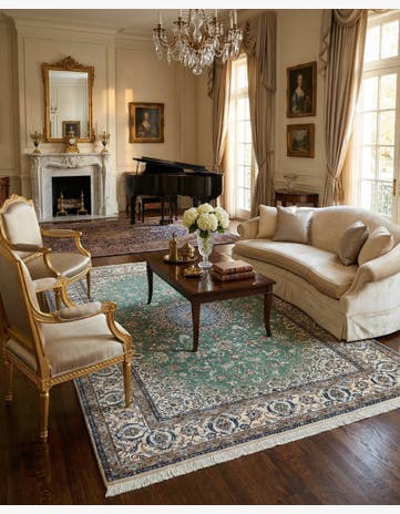 6' 7 x 9' 10 Hand Knotted Nain Rug