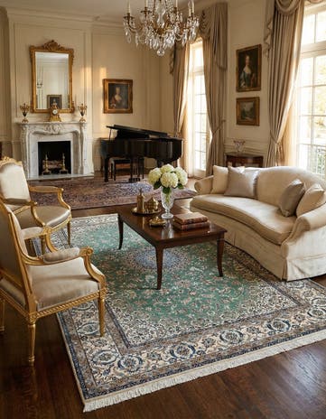 6' 7 x 9' 10 Hand Knotted Nain Rug