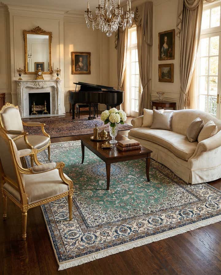 6' 7 x 9' 10 Hand Knotted Nain Rug