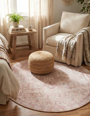 3' 6 x 3' 6 Washable Timeless Round Rug