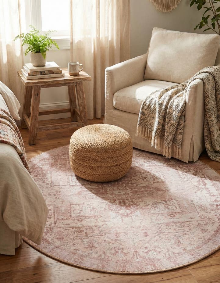 3' 6 x 3' 6 Washable Timeless Round Rug