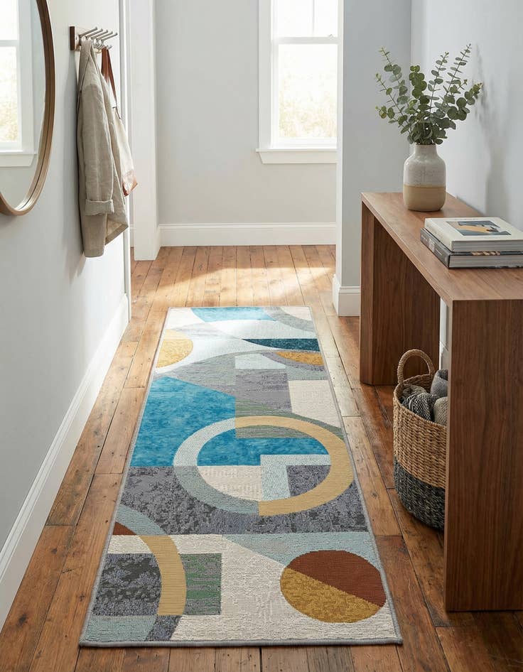 Detail image of 2' x 6' 1 Easy-Clean Modern Indoor / Outdoor Runner Rug
