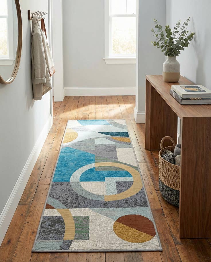 Detail image of 2' x 6' 1 Easy-Clean Modern Indoor / Outdoor Runner Rug