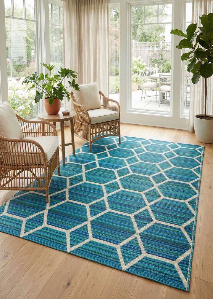 5' x 8' Easy-Clean Vista Breeze Indoor / Outdoor Rug