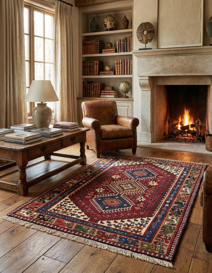 Detail image of 3' 5 x 5' Yalameh Rug