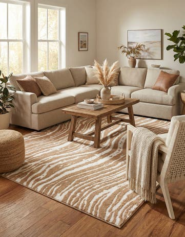 Caramel and Ivory Sepia Rug