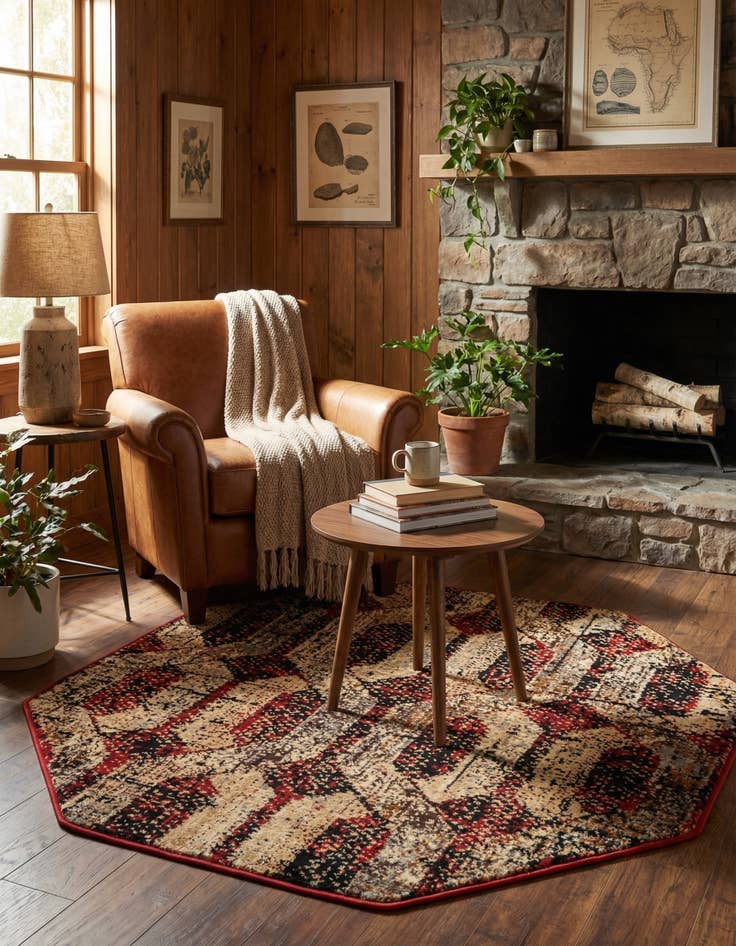 Detail image of 3' 3 x 3' 3 Saturn Octagon Rug