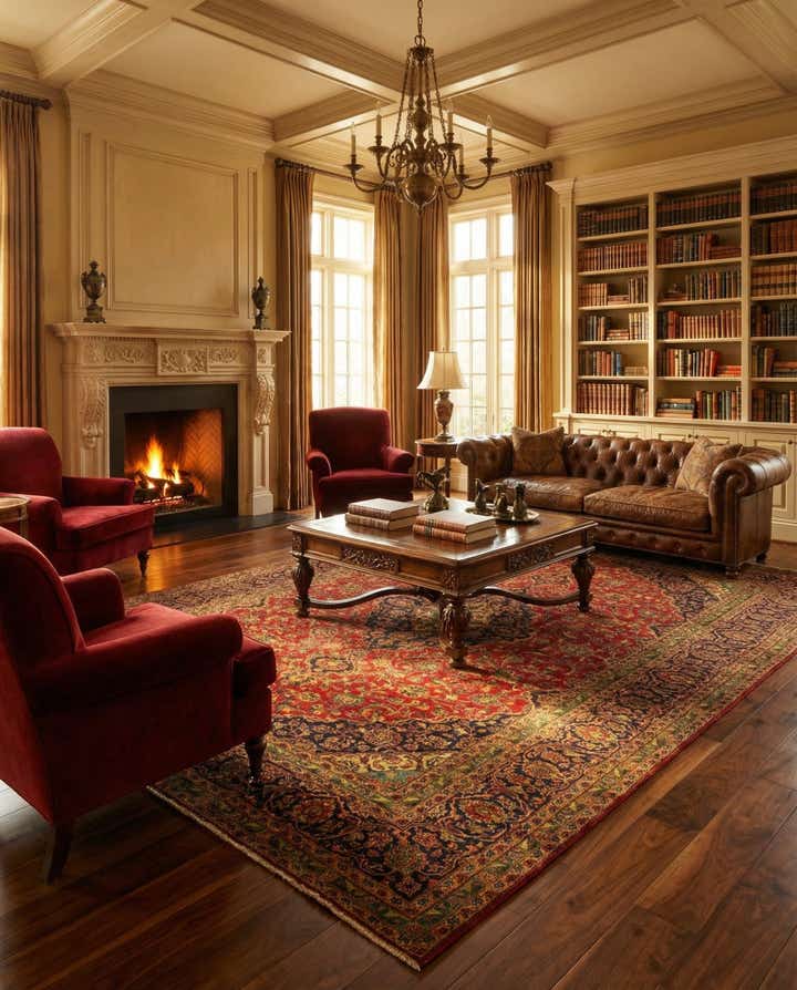 8' 1 x 11' 11 Hand Knotted Kashan Persian Wool Rug