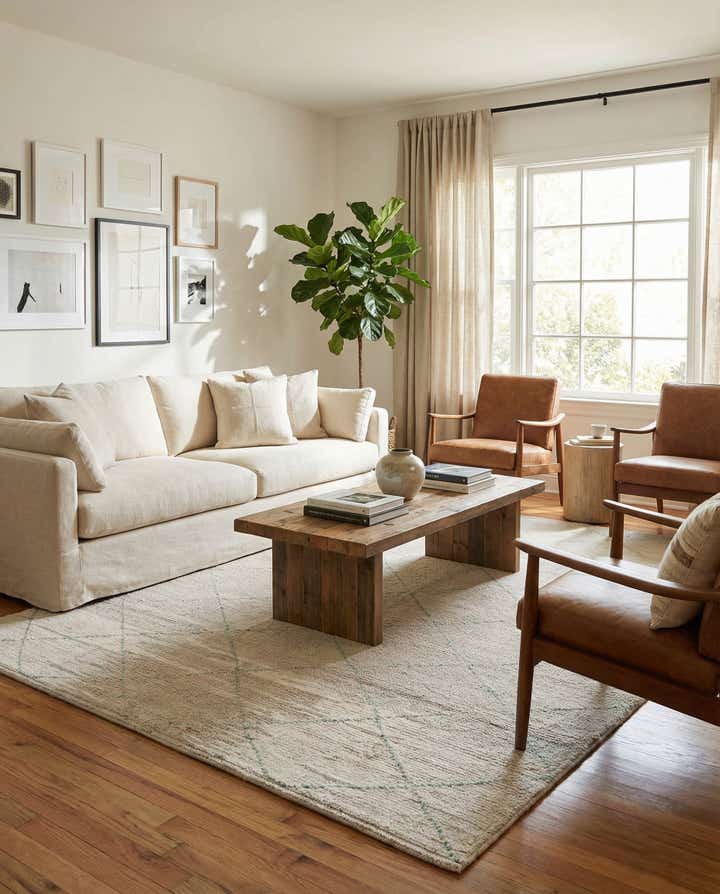 6' 6 x 8' 7 Hand Knotted Moroccan Wool Rug