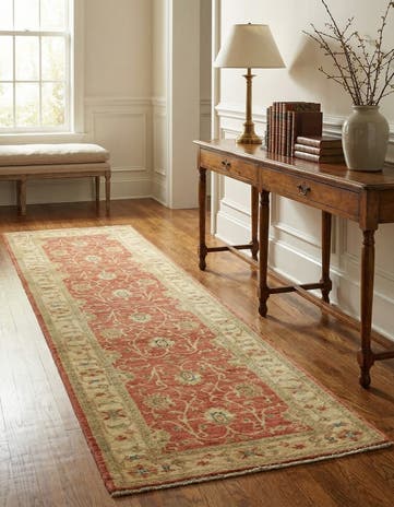 2' 8 x 9' 10 Hand Knotted Peshawar Ziegler Runner Rug