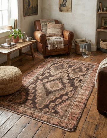 3' 3 x 5' 5 Hand Knotted Ultra Vintage Persian Wool Rug