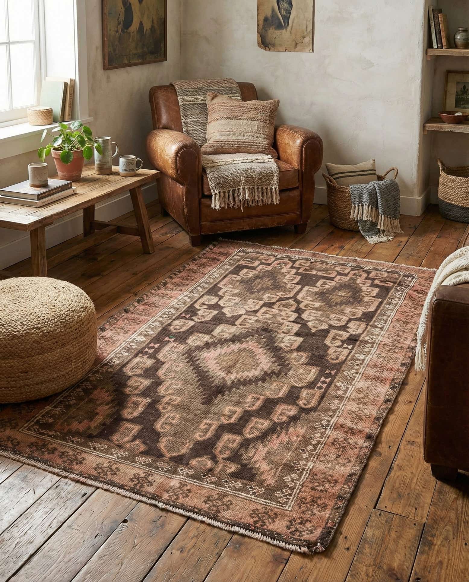 3' 3 x 5' 5 Hand Knotted Ultra Vintage Persian Wool Rug